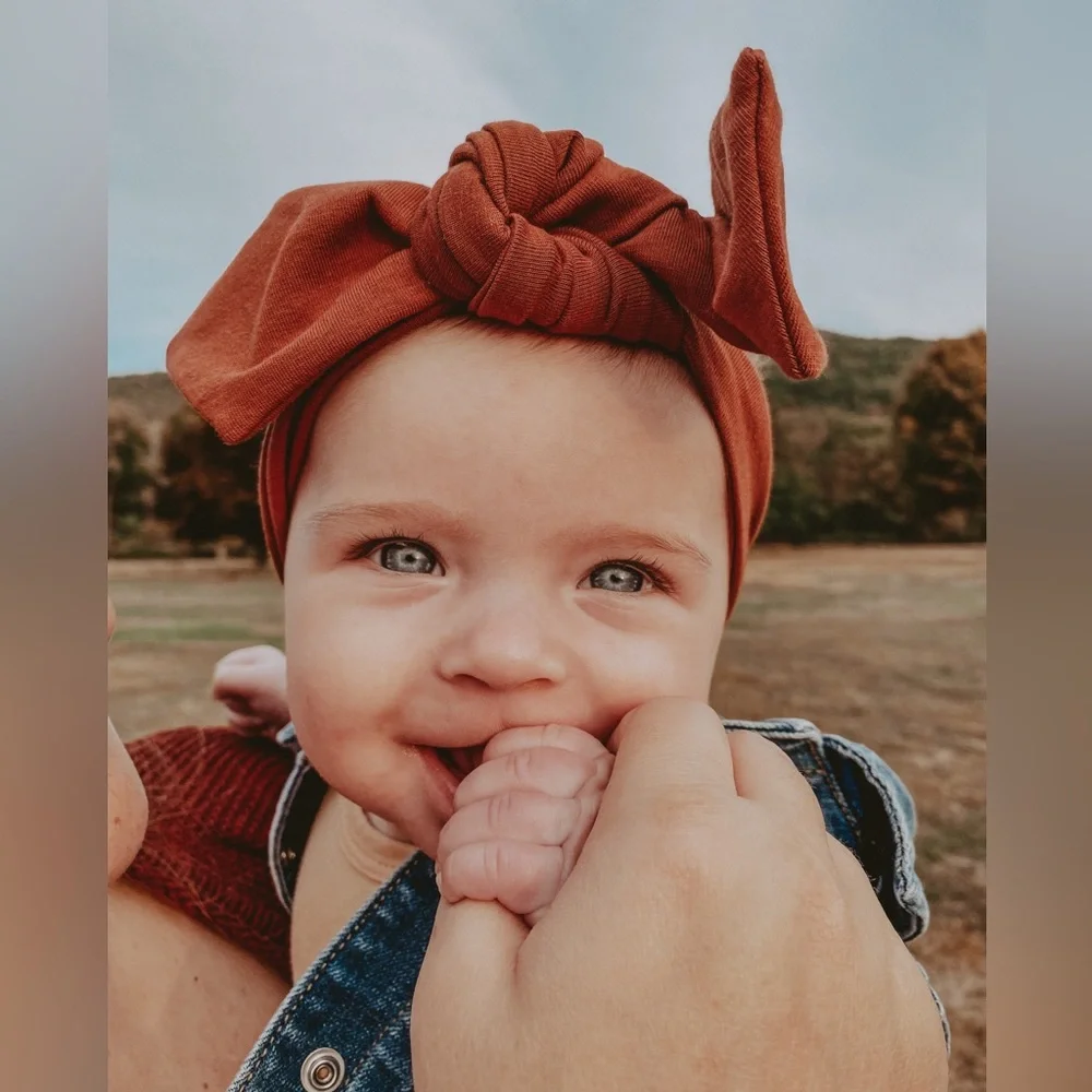 Eyee‎ Kids Baby Brown Topknot Bow Headband Infant 6-12 Months